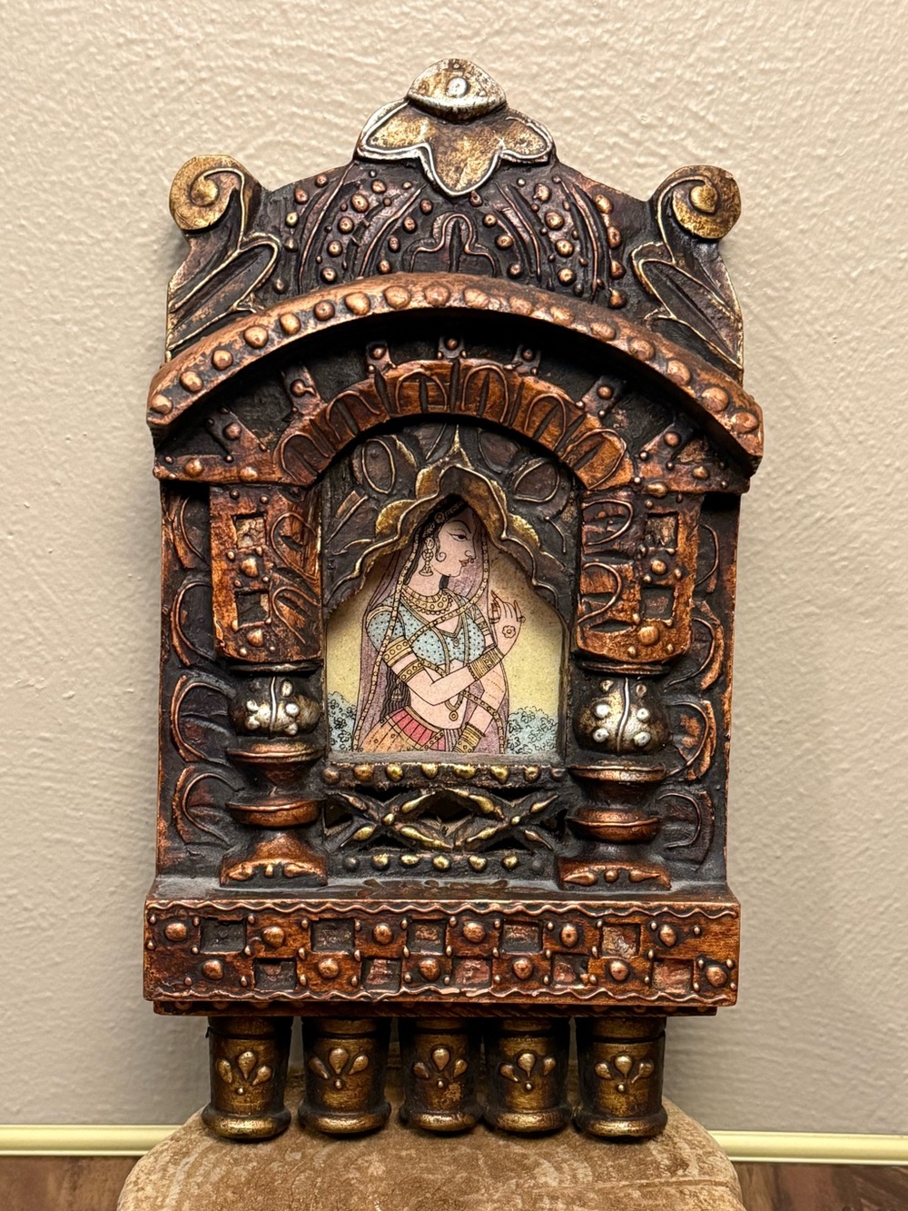 Rajasthani Hand Carved Wooden Jharokha Wall Hanging Traditional Indian Decor